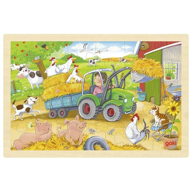 Goki - Puzzle Small Tractor